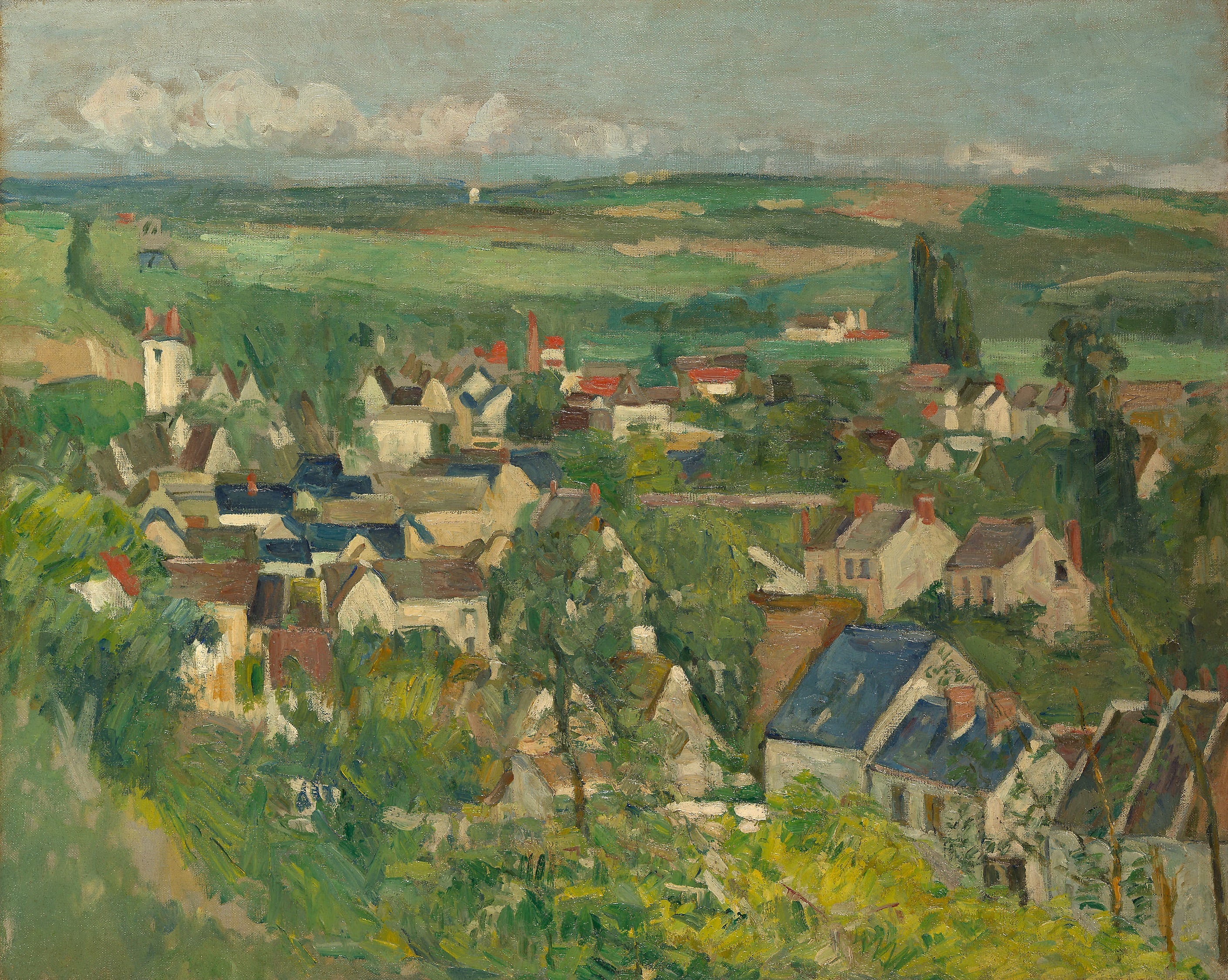 Reproduction du tableau « Vue panoramique d'Auvers-sur-Oise - Paul Cézanne » par Alpha Reproduction en peinture à l’huile