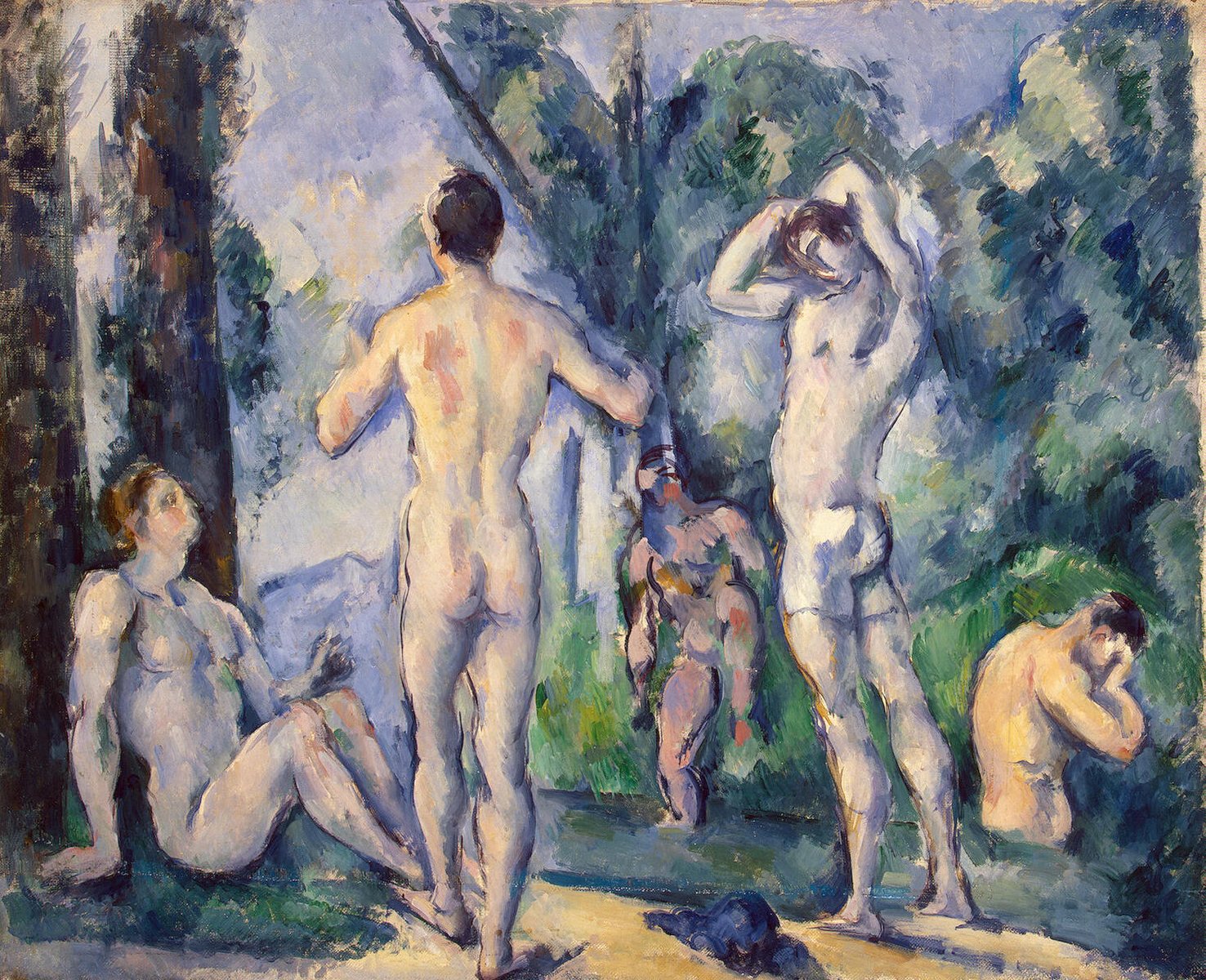 Reproduction du tableau « Les Baigneurs en plein air - Paul Cézanne » par Alpha Reproduction en peinture à l’huile