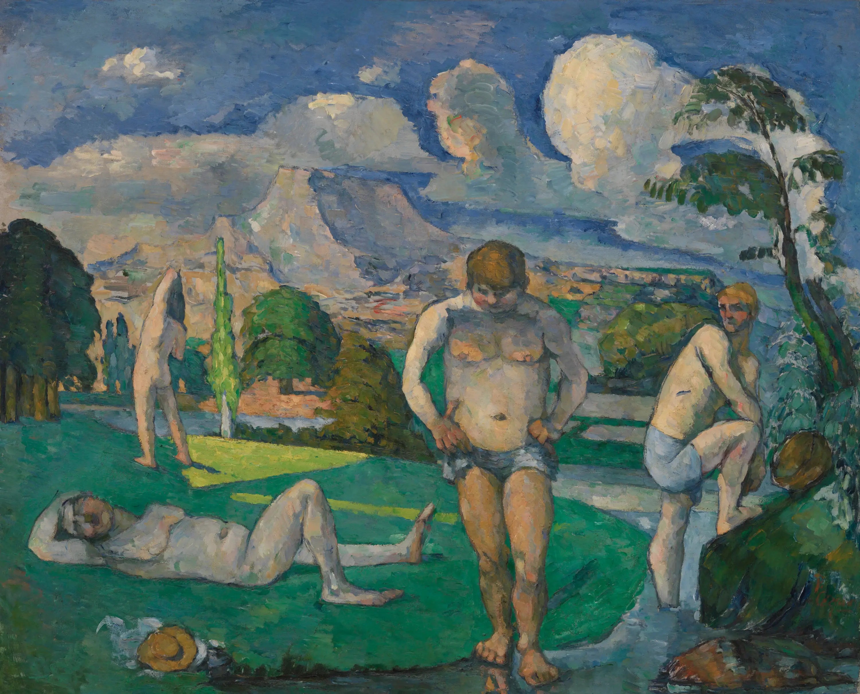 Reproduction du tableau « Les baigneurs au repos - Paul Cézanne » par Alpha Reproduction en peinture à l’huile