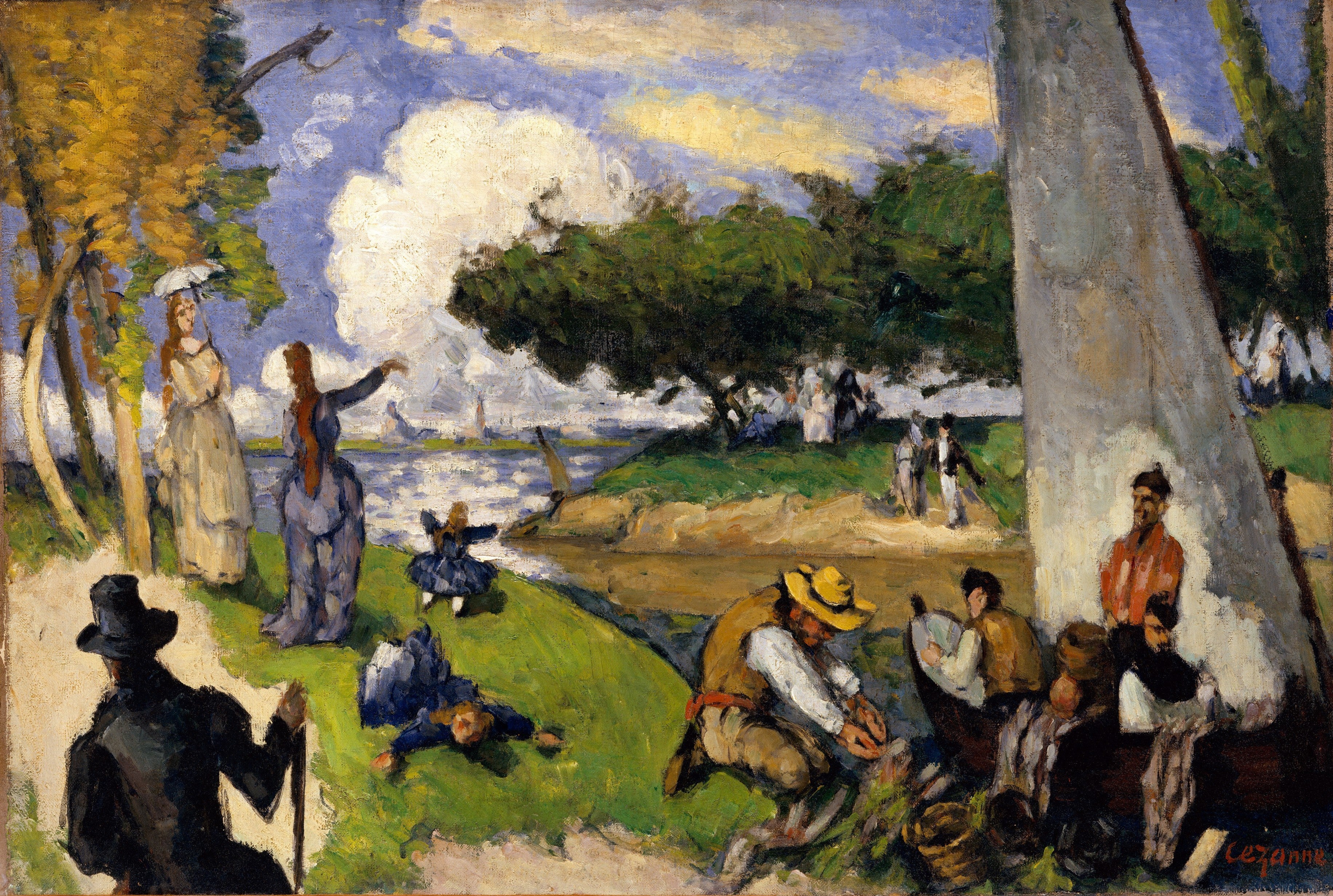 Reproduction du tableau « Les Pêcheurs – Journée de juillet - Paul Cézanne » par Alpha Reproduction en peinture à l’huile