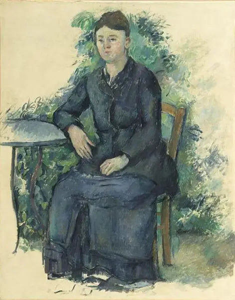 Fru Cézanne i haven - Paul Cézanne