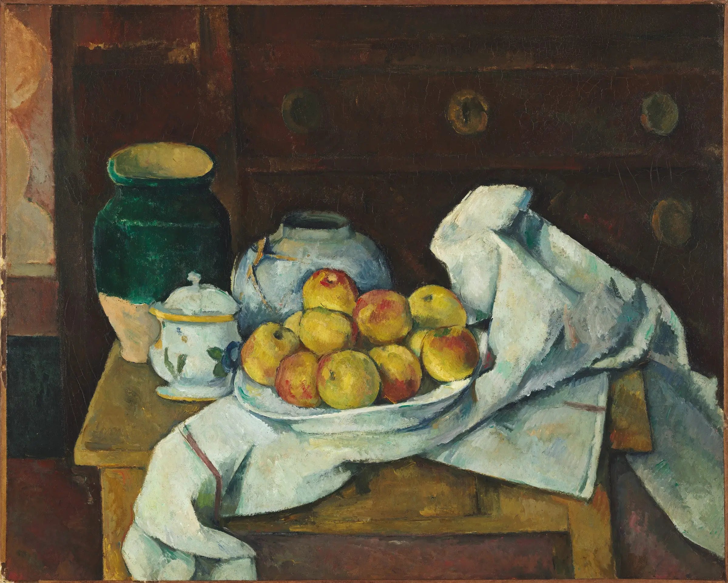 Reproduction du tableau « Nature morte à la commode - Paul Cézanne » par Alpha Reproduction en peinture à l’huile