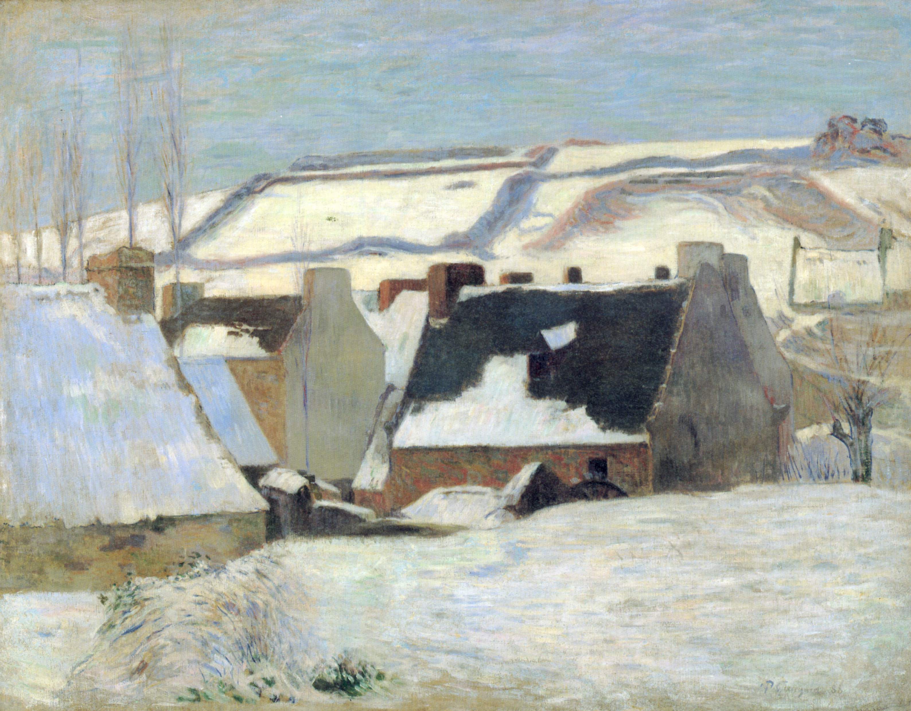 Pont-Aven under sneen - Paul Gauguin
