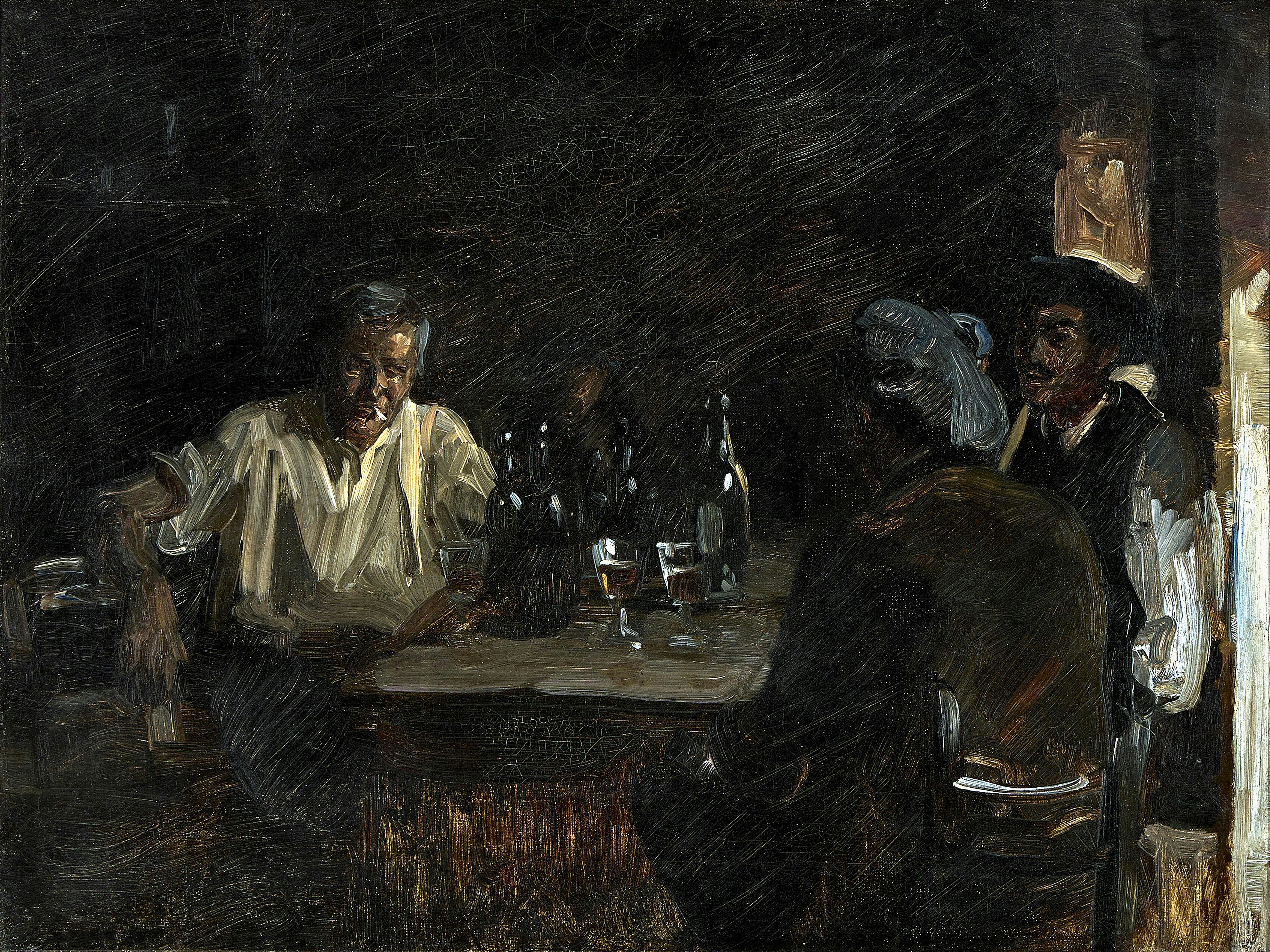 Ouvriers dans un pub à Luchon. Étude. - Peder Severin Krøyer