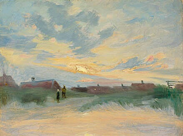 Studie af himlen. Solnedgang over Skagen. - Peder Severin Krøyer