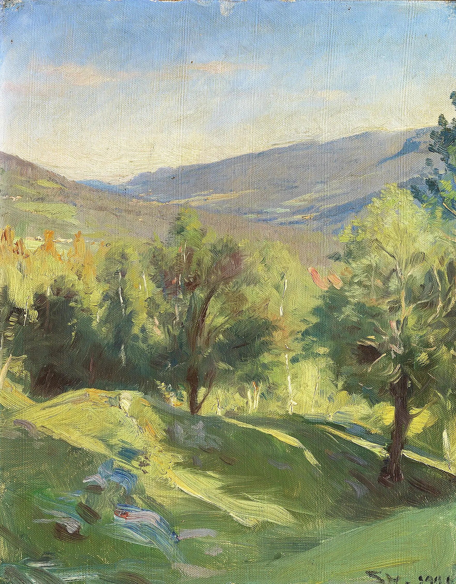 Paysage norvégien. Étude pour l’arrière-plan du portrait de Bjørnson. - Peder Severin Krøyer - Alpha Reproduction