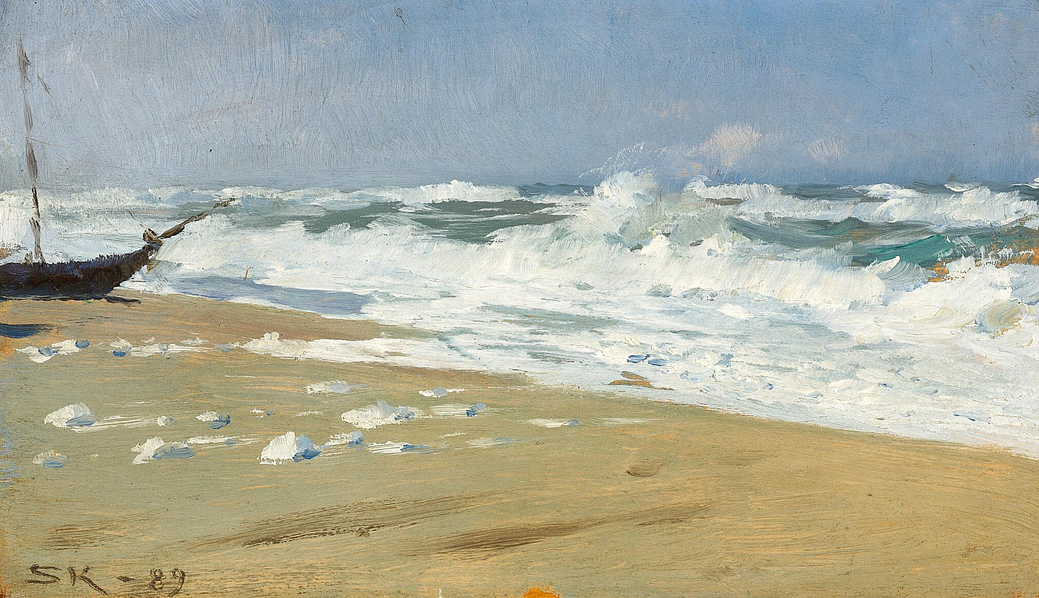 Studie af en strand. - Peder Severin Krøyer