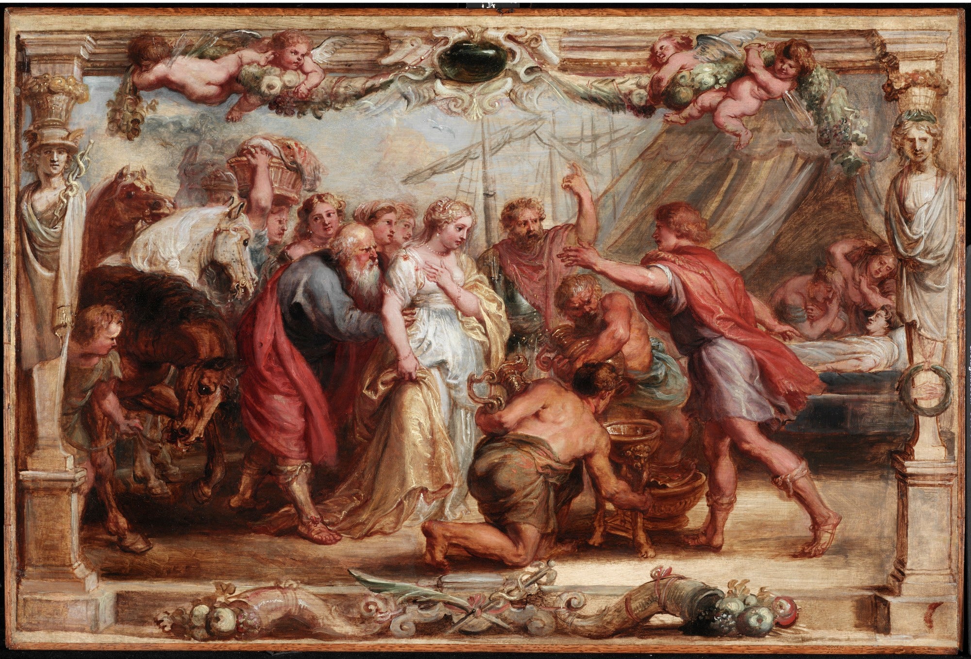 Briseis gengivet til Achille - Peter Paul Rubens