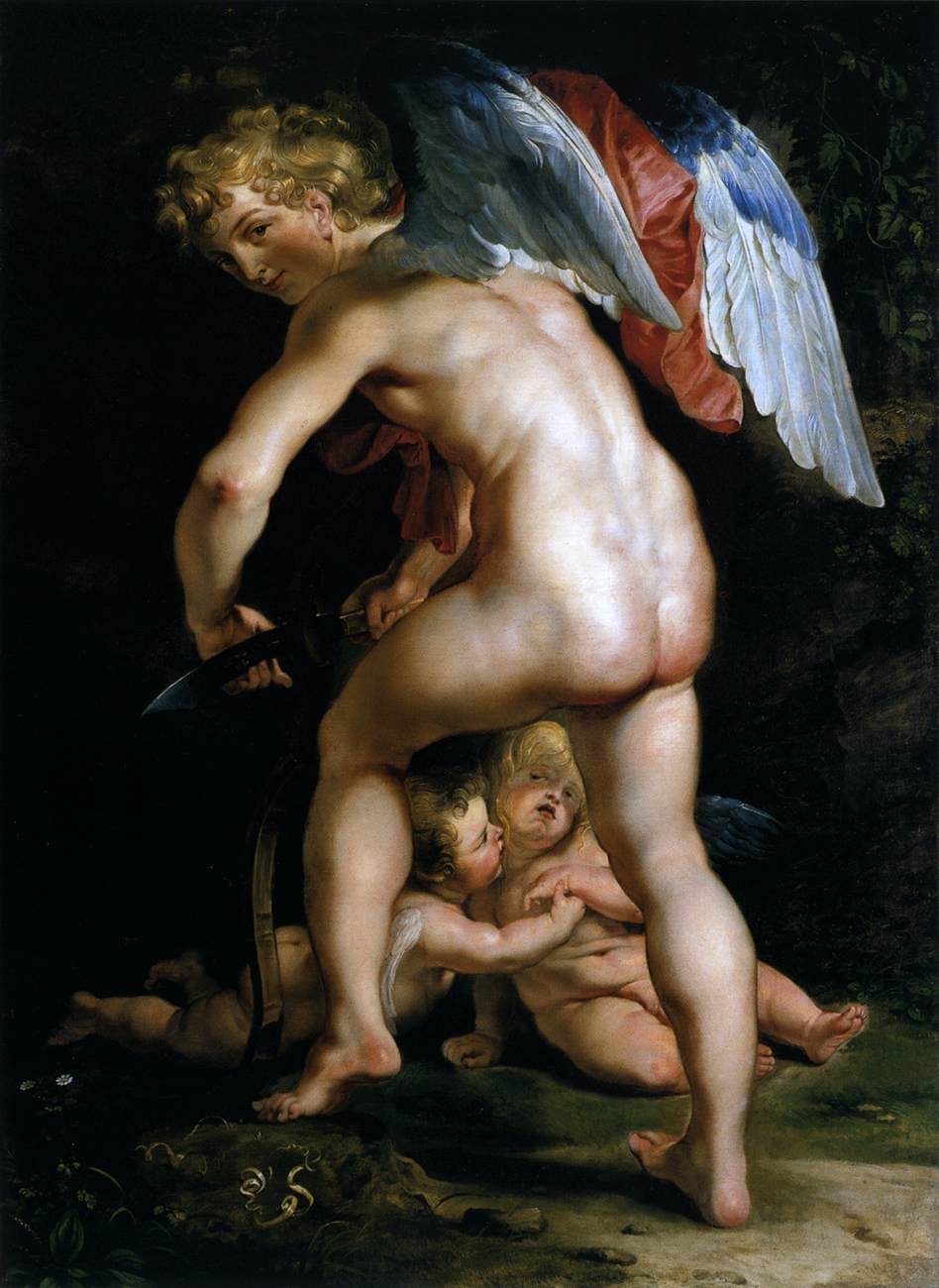Cupido (Eros) skulpturerer buen - Peter Paul Rubens