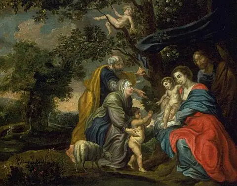 Den Hellige Familie under et æbletræ - Peter Paul Rubens