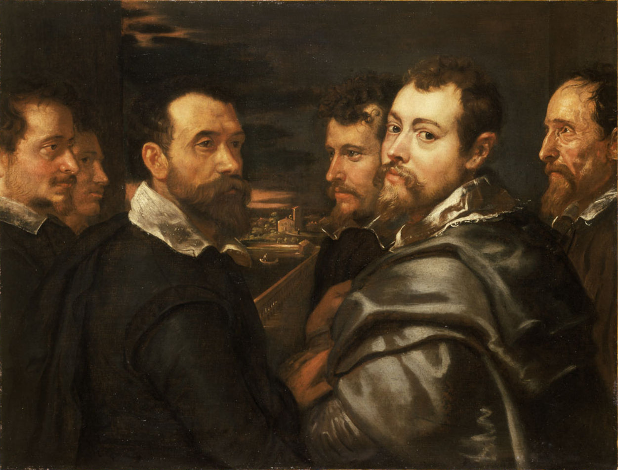Selvportræt i en vennekreds fra Mantova - Peter Paul Rubens