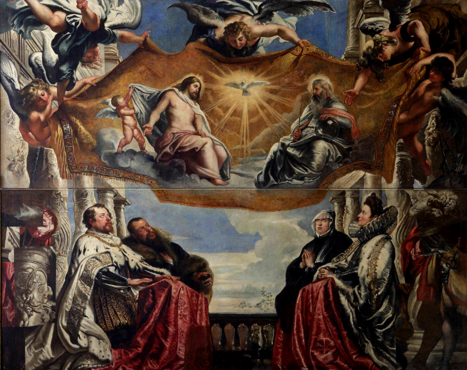 Familien Gonzaga i tilbedelse af den Hellige Treenighed - Peter Paul Rubens