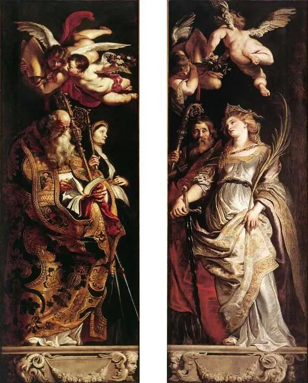 Korsets ophøjelse: hellige Eloi og Catherine - Peter Paul Rubens
