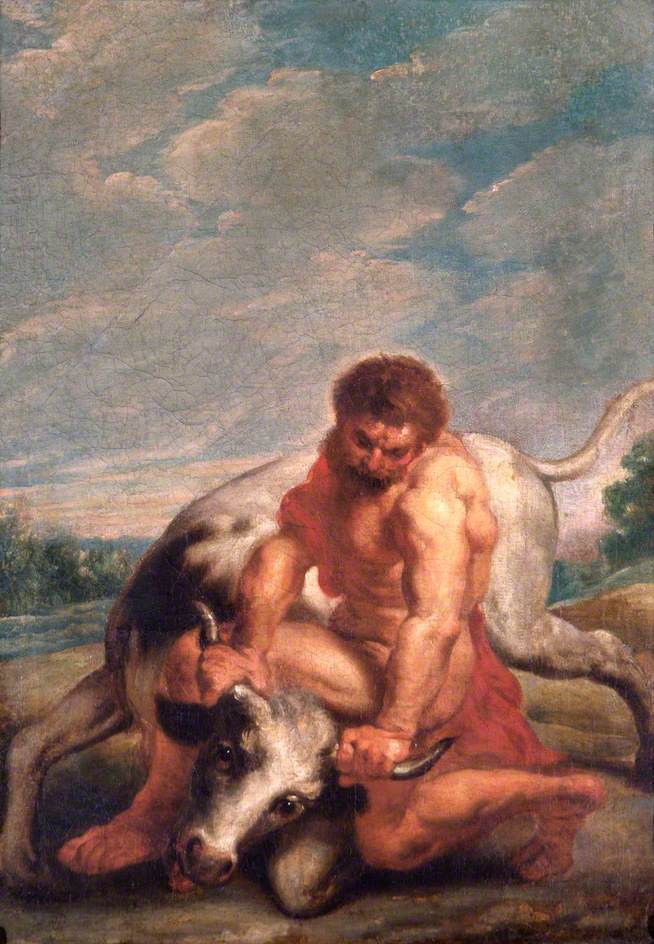 Herkules kæmper mod Achéloos i form af en tyr - Peter Paul Rubens