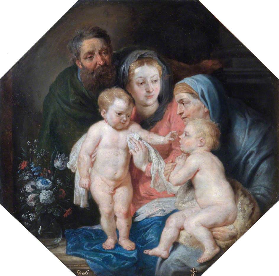Den hellige familie med den hellige Elisabeth og den hellige Johannes barn - Peter Paul Rubens