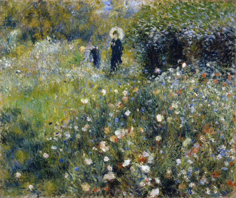 Kvinde med parasol i en have - Pierre-Auguste Renoir