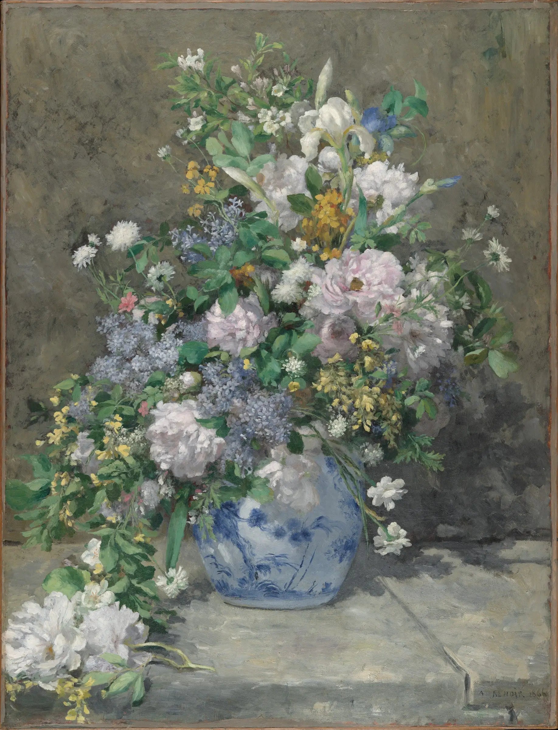 Reproduction du tableau « Bouquet de printemps - Pierre-Auguste Renoir » par Alpha Reproduction en peinture à l’huile