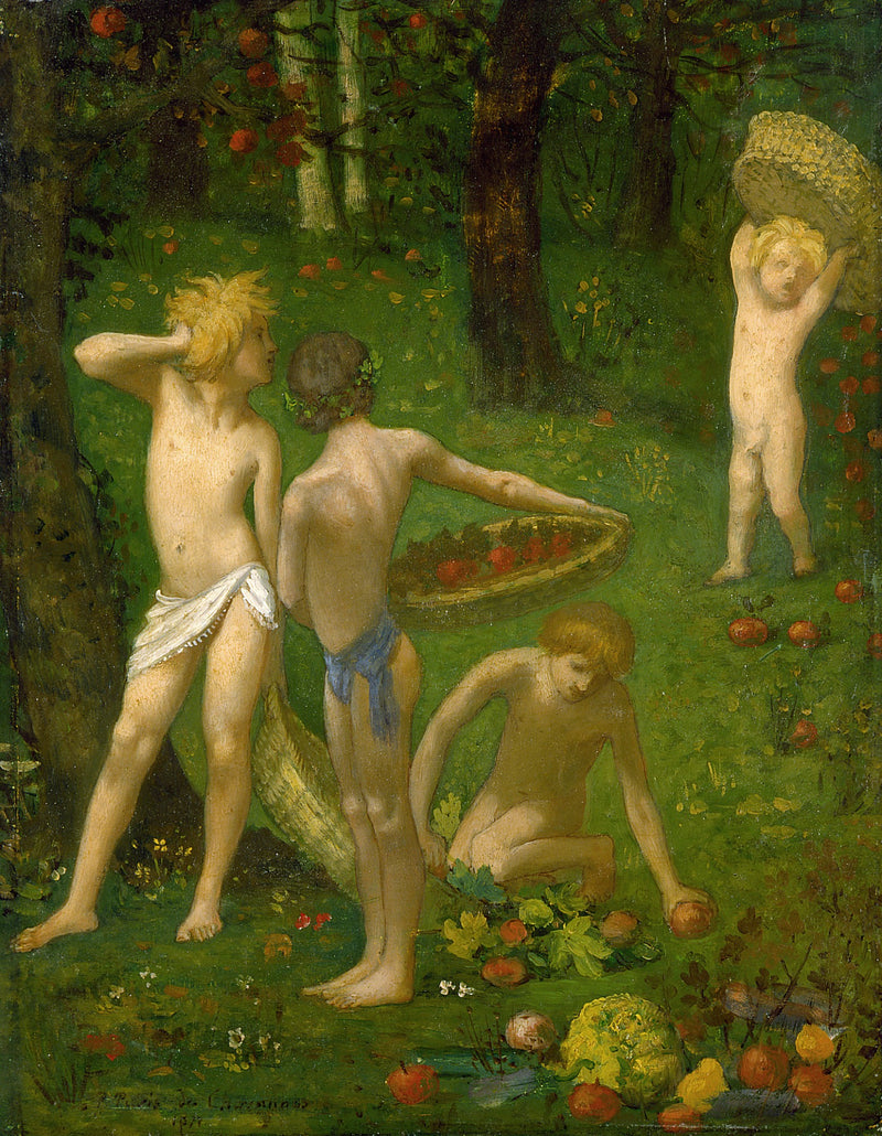 Enfants dans un verger / Automne - Pierre Puvis de Chavannes