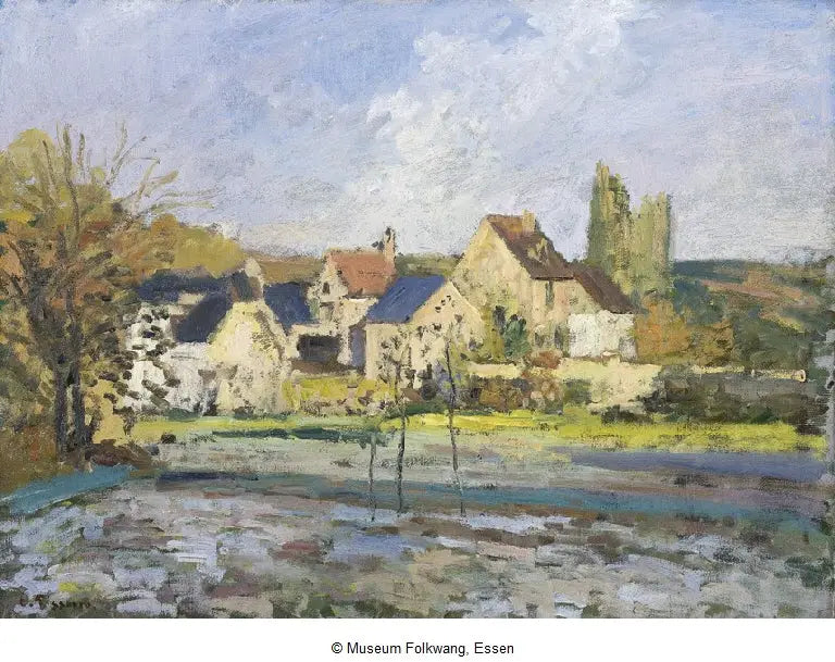 L'Ermitage i Pontoise, sne - Camille Pissarro