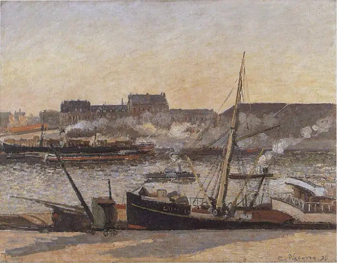 Børsen, Rouen, eftermiddag - Camille Pissarro