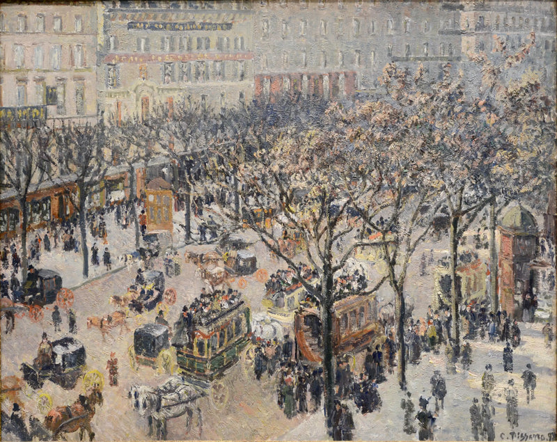 Boulevard des Italienere, Morgen, Sol - Camille Pissarro