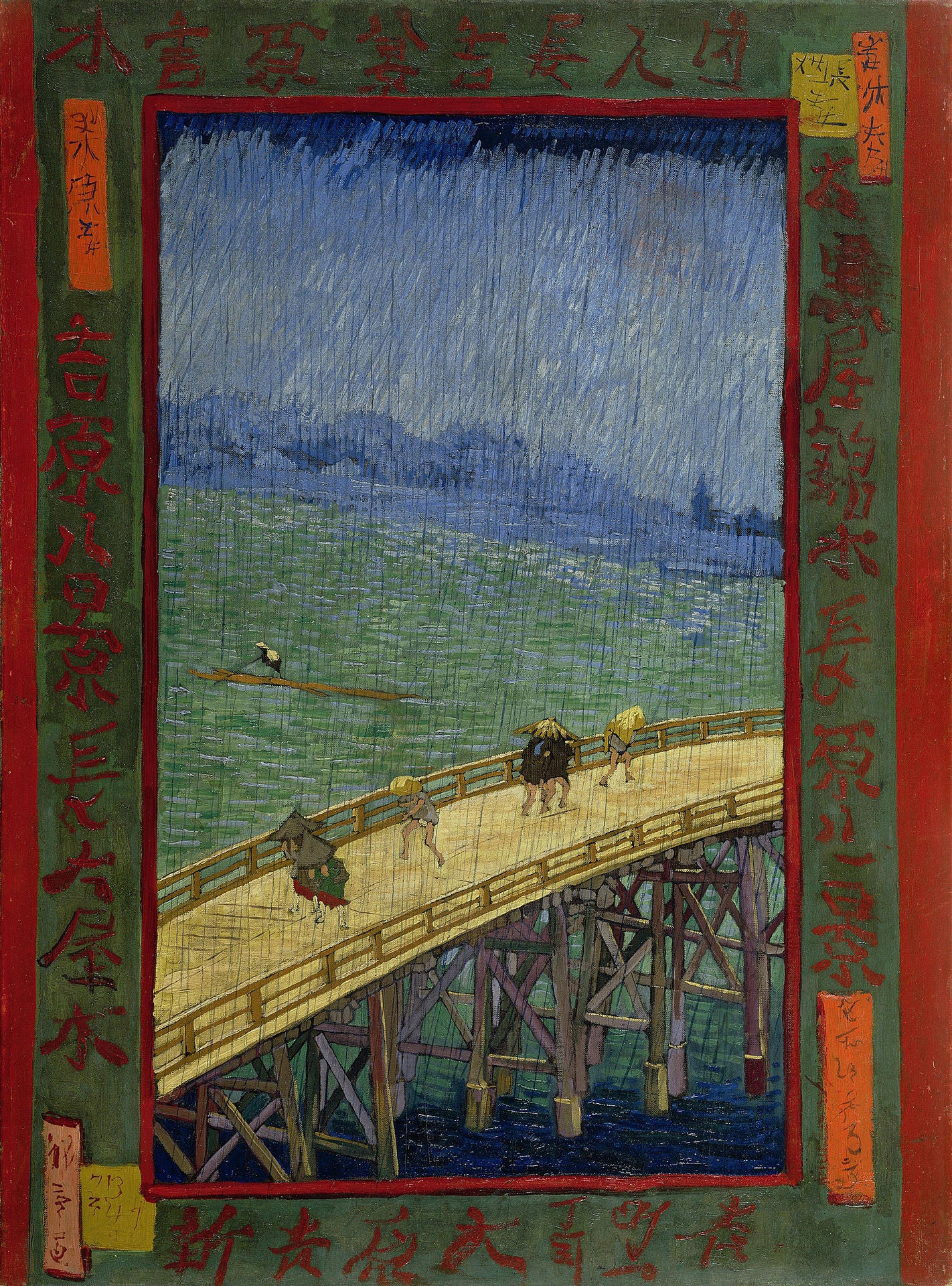 🌧️ Bro i regnvejr (efter Hiroshige) – Vincent van Gogh (1887)