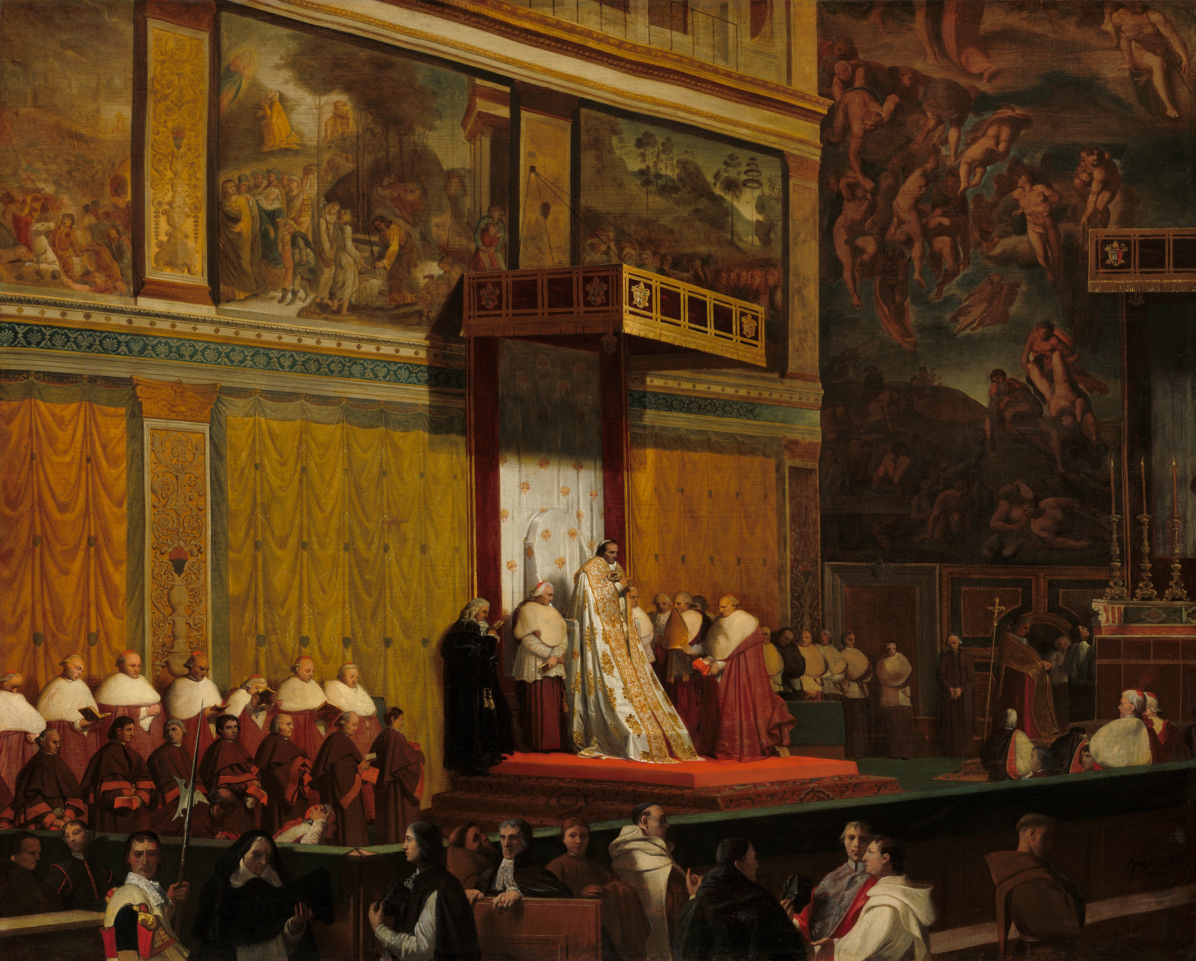 Pave Pius VII i det Sixtinske Kapel - Jean-Auguste-Dominique Ingres