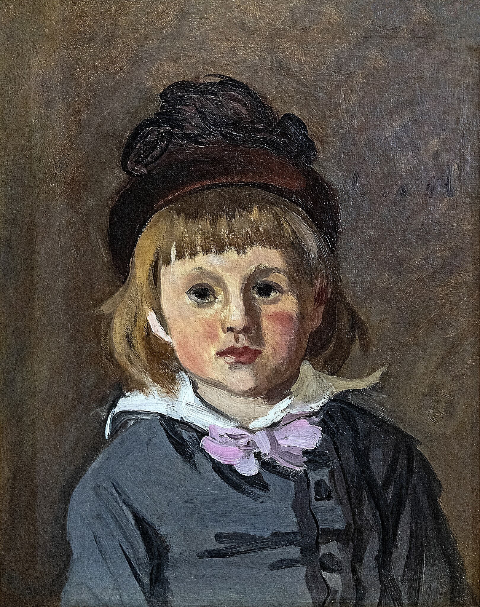 Portræt af Jean Monet med pomponhue - Claude Monet