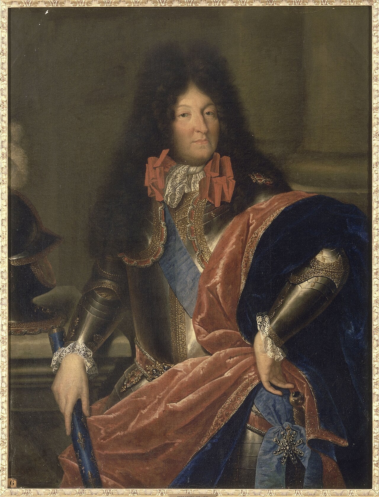 Portræt af Louis XIV i rustning, med båndet fra Ordre de Saint-Esprit – Jean Nocret