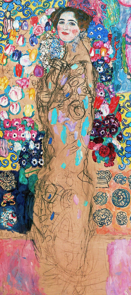 🌸🎨 Portræt af Maria Munk (ufærdig) – Gustav Klimt (omkring 1917–1918)