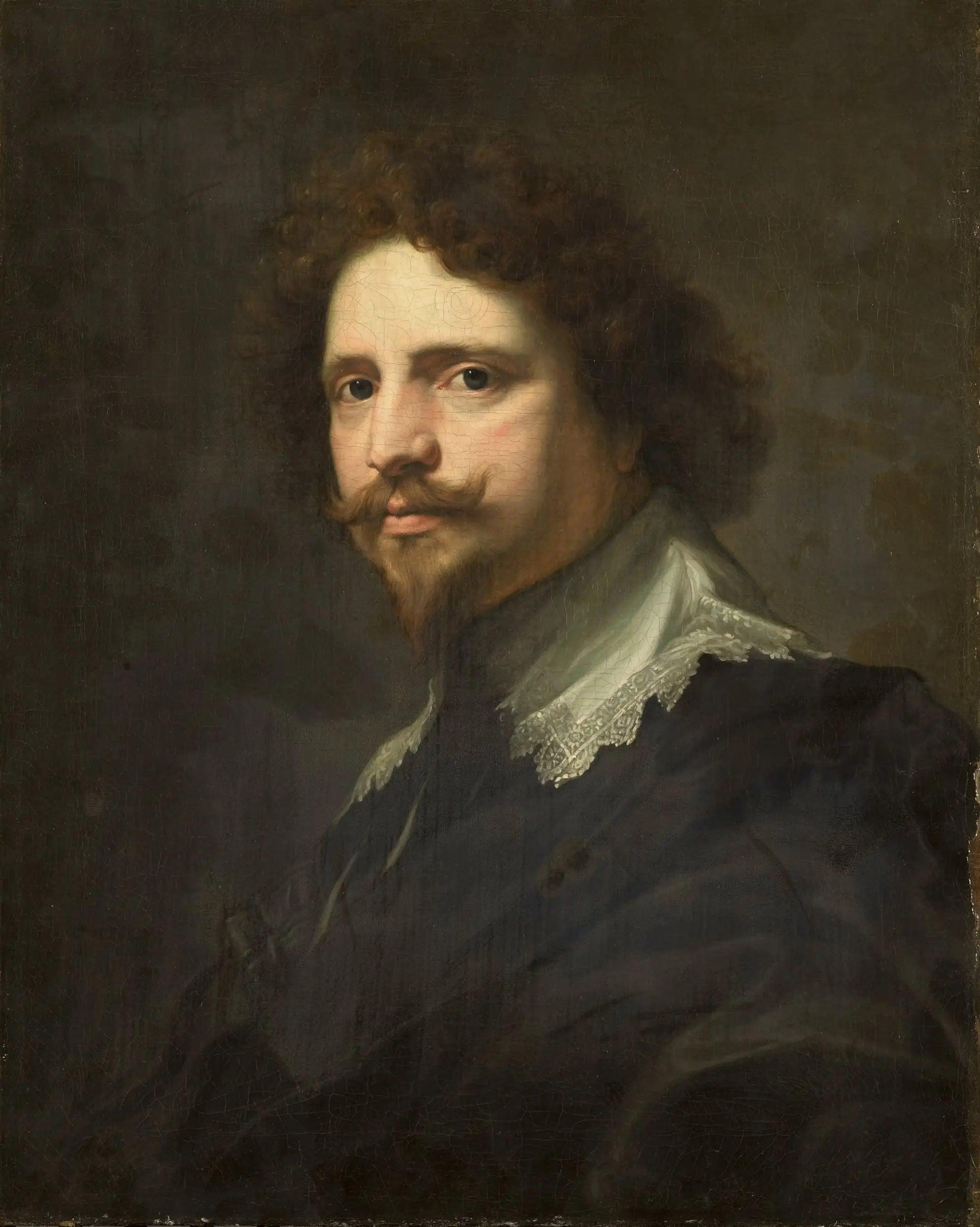 Portrait de Michel le Blon (1587-1657). Agent de la reine Christine de Suède orfèvre et graveur. - Antoine van Dyck