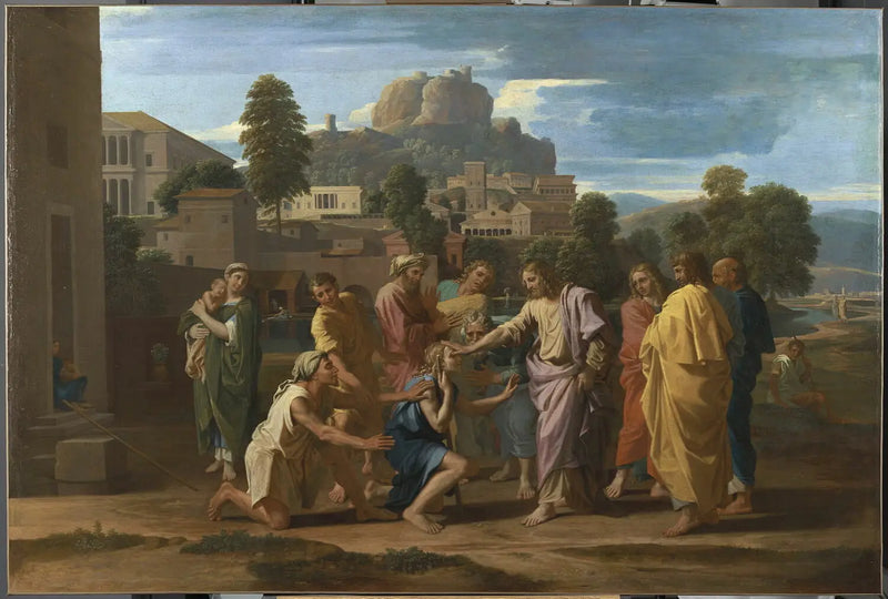 De blinde af Jeriko - Nicolas Poussin