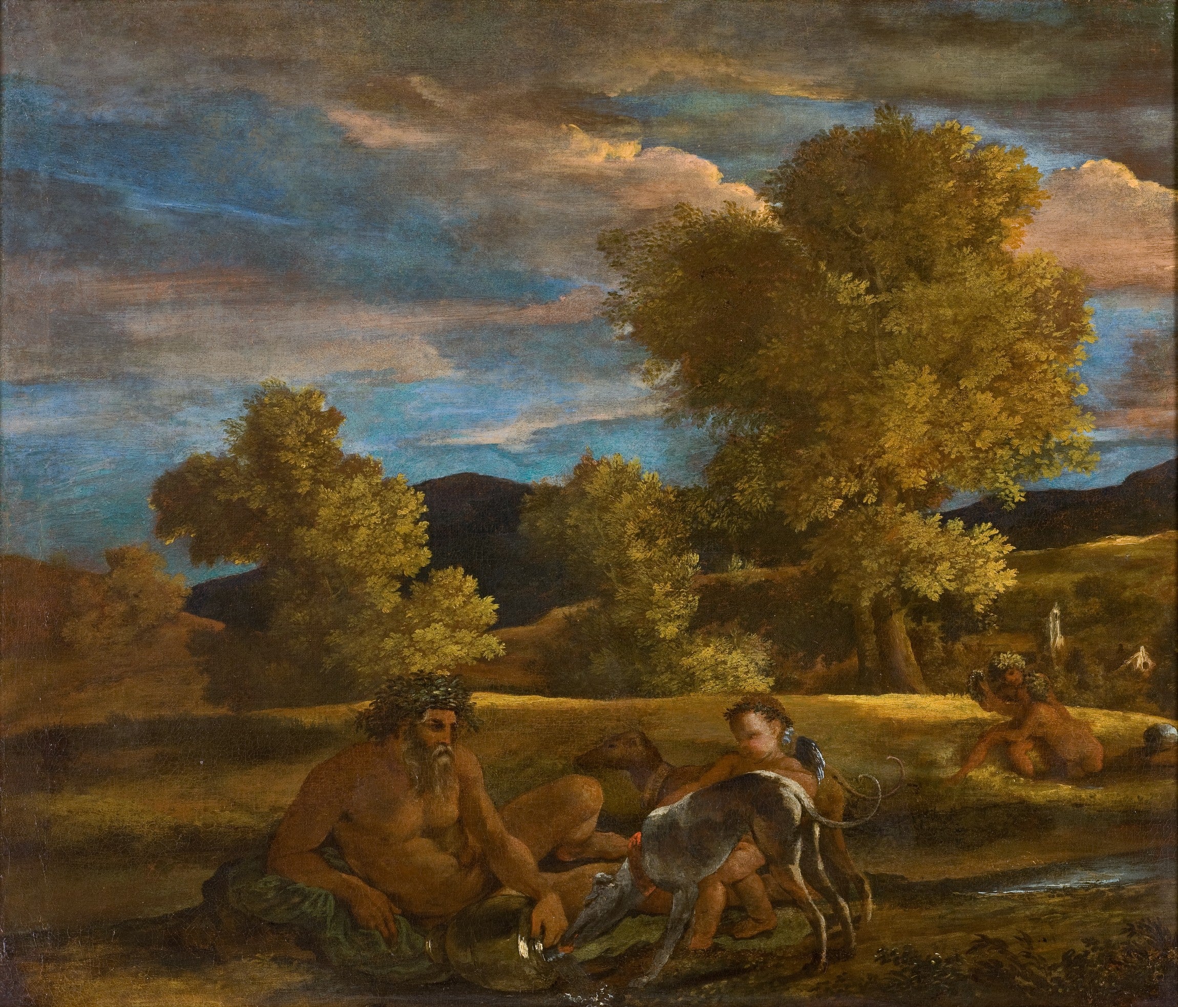 Paysage au dieu fleuve. Paysage de Grottaferrata (Vénus et Adonis) - Nicolas Poussin