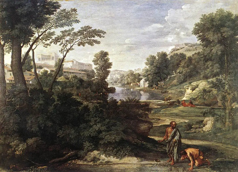 Diogenes kaster sin skål - Nicolas Poussin