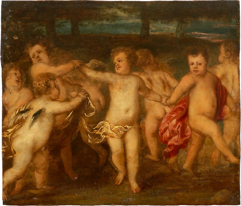Putti der danser en runddans - Antoine van Dyck