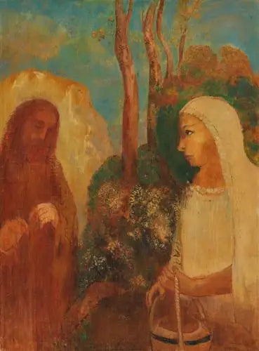 Jesus og den samaritaniske kvinde - Odilon Redon