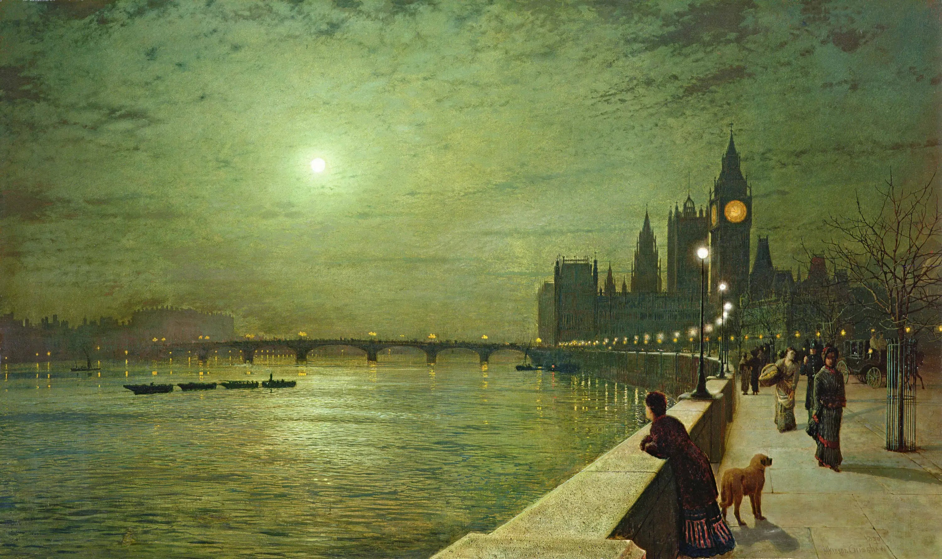 Réflexions sur la Tamise Westminster - John Atkinson Grimshaw - Alpha Reproduction