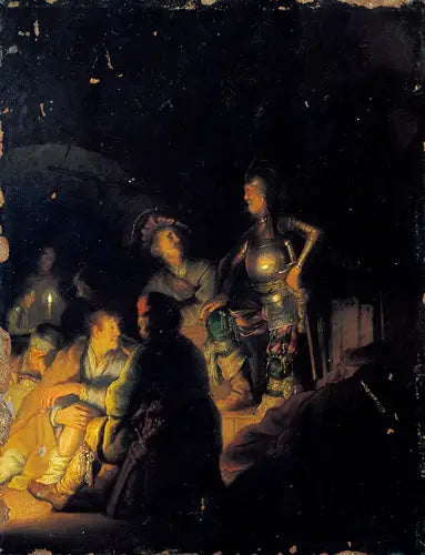 Reproduction du tableau « Scène biblique nocturne - Rembrandt » par Alpha Reproduction en peinture à l’huile