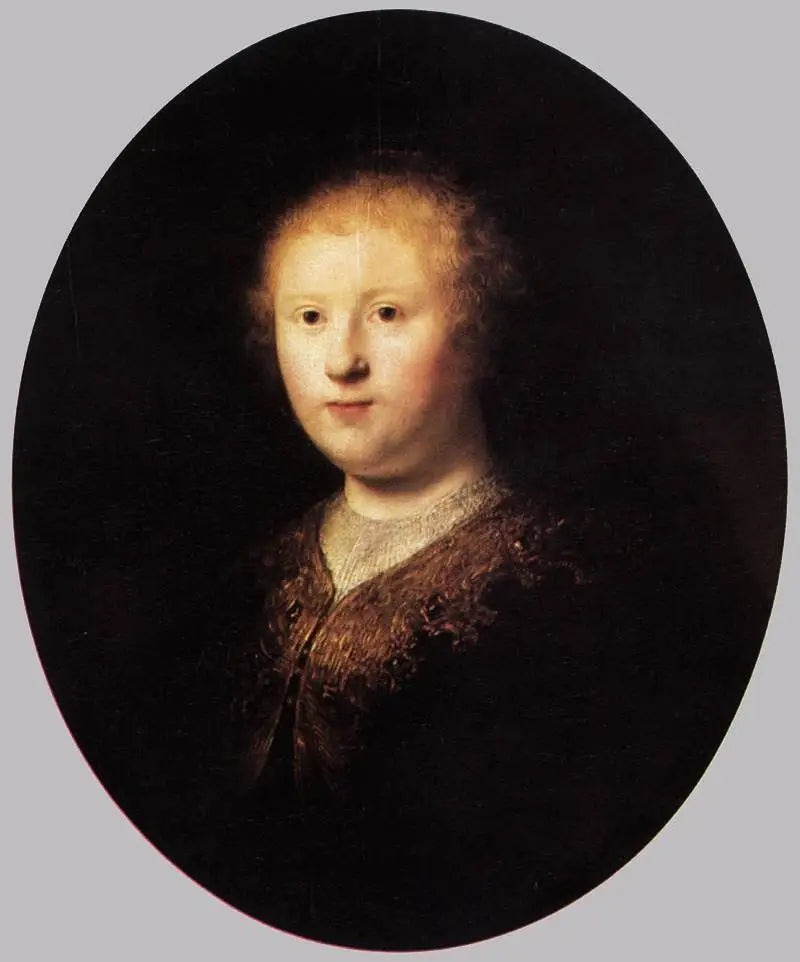 Reproduction du tableau « Portrait d'une jeune femme. - Rembrandt » par Alpha Reproduction en peinture à l’huile