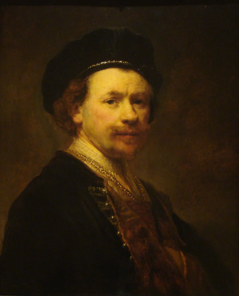 Selportræt med bærehat - Rembrandt