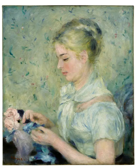 Reproduction du tableau « La couseuse - Pierre-Auguste Renoir » par Alpha Reproduction en peinture à l’huile
