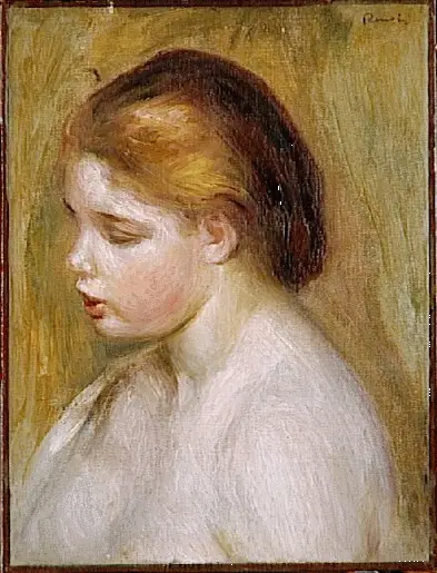 Reproduction du tableau « Jeune femme nue en buste - Pierre-Auguste Renoir » par Alpha Reproduction en peinture à l’huile