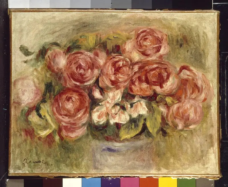 Reproduction du tableau « Nature morte de roses dans un vase - Pierre-Auguste Renoir » par Alpha Reproduction en peinture à l’huile