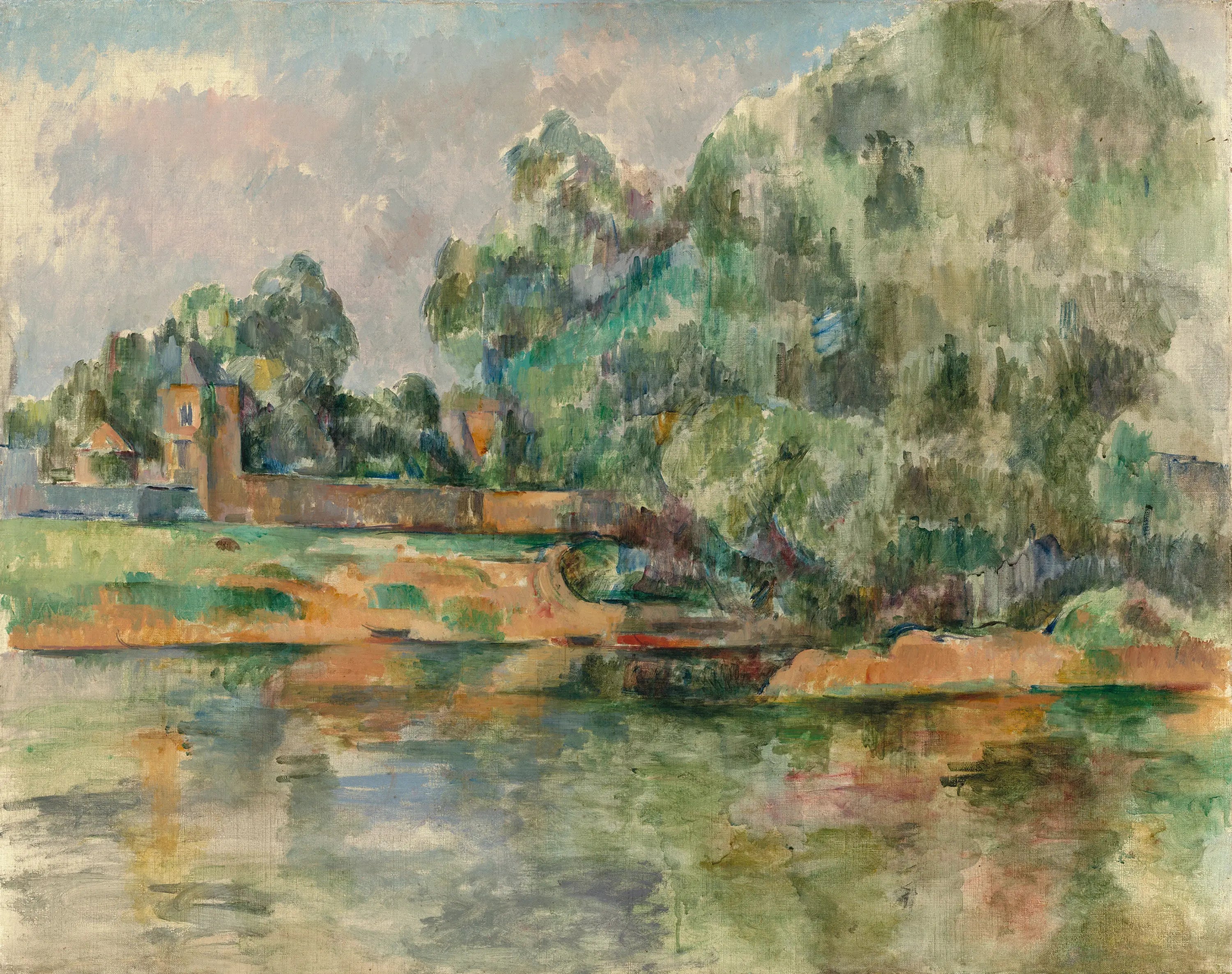 Reproduction du tableau « Paysage au bord de l'eau - Paul Cézanne » par Alpha Reproduction en peinture à l’huile