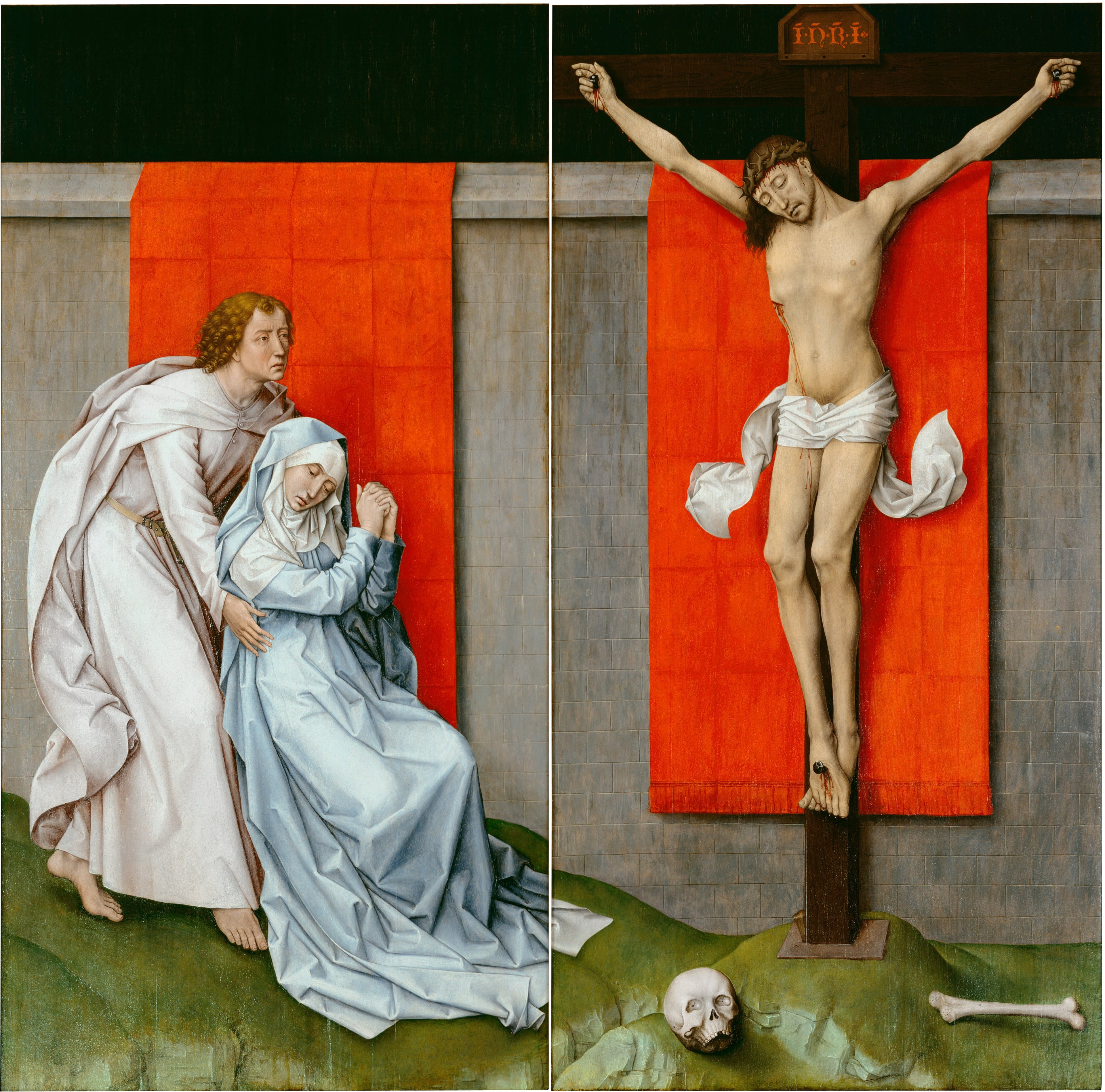 Diptyk af Kristus på korset - Rogier van der Weyden