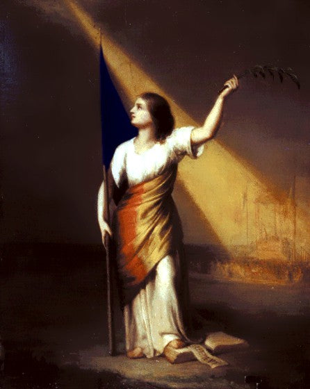 La Roumanie brisant ses chaînes sur le Champ de la Liberté, Constantin Daniel Rosenthal, 1847, peinture à l’huile