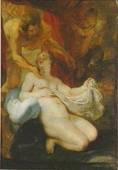 Danaé modtager Jupiter i skikkelse af et guldregn (Ovid, Metamorfoser 4:611) - Peter Paul Rubens