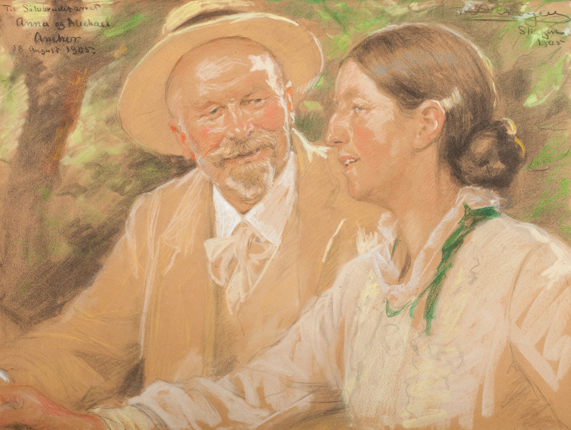 Anna og Michael Ancher ved deres sølvbryllup - Peder Severin Krøyer