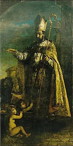 Saint Nicolas genopliver de små børn - Gustave Courbet