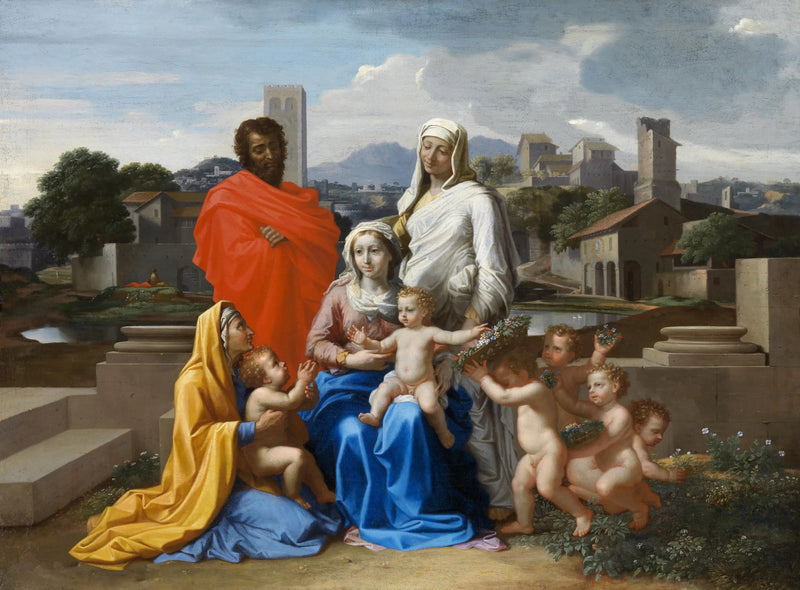 Tallene af Den Hellige Familie ved ti - Nicolas Poussin